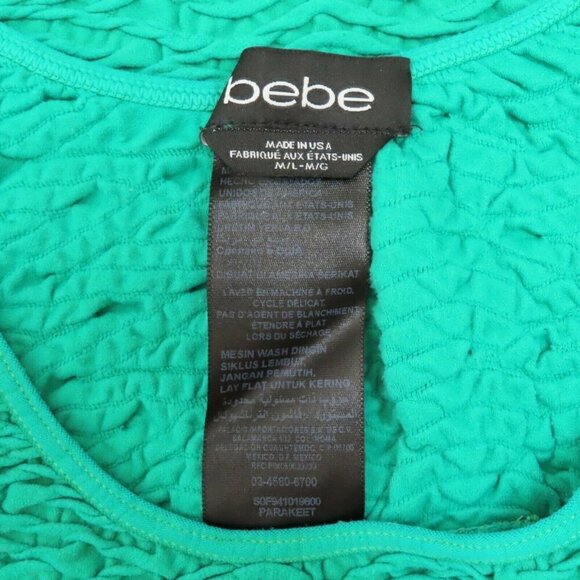 Bebe Womens M/L Medium/Large Green Stretch Bodycon Sleeveless Sexy Club Dress - Picture 5 of 7